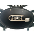 Portable gas grill na may cast iron grid